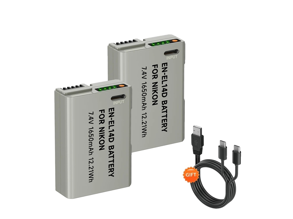 Bateria, Recarregável, Entrada Usb-c, 2pcs Bateria