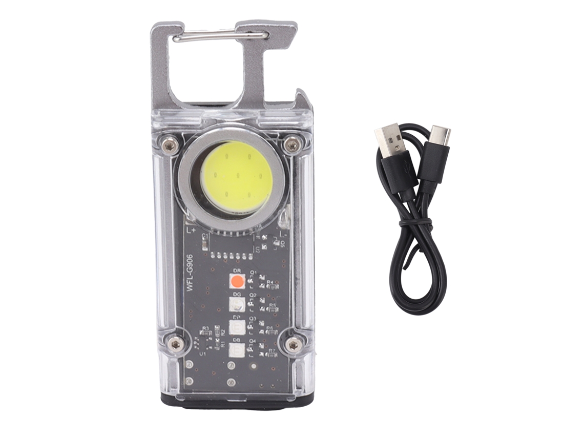 Mini Luz de Trabalho Cob Portátil Recarregável 8 Modos Gancho Magnético Abridor de Garrafas | S/MARCA
