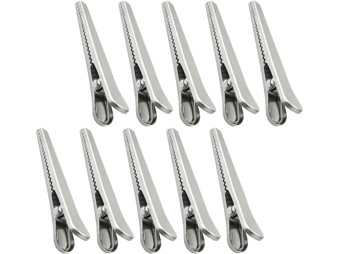 Clips Besportable Sacos para Alimentos, Pacote com 10 unidades, Tamanho Grande, em Aço Inoxidável, Herméticos, para Cozinha