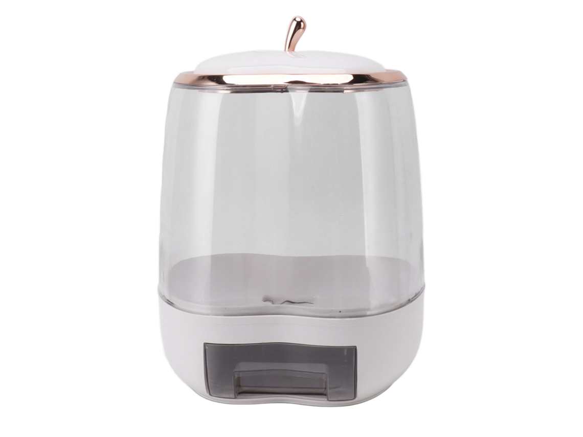 Recipiente de Arroz Hermético com Tampa Pe 10000ml para Alimentos Secos Dispenser de Grãos Branco