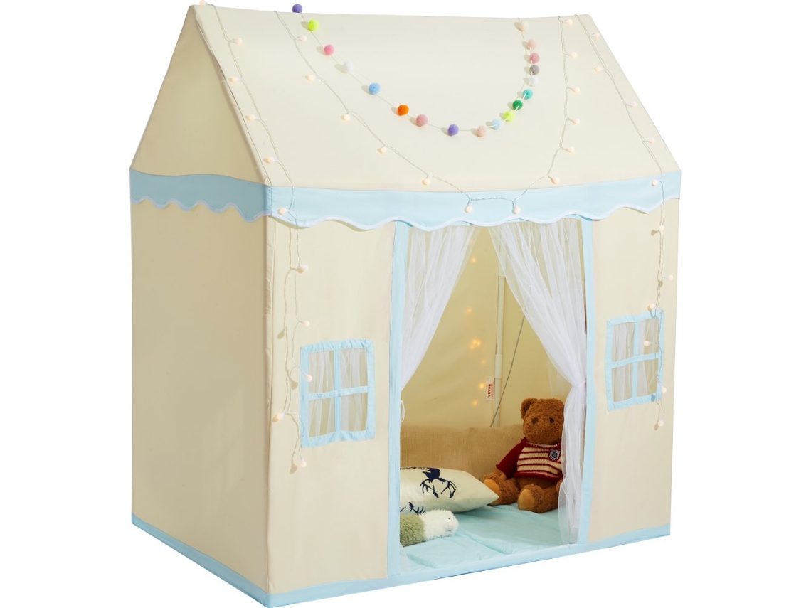 Tenda De Brincar Infantil Em Tecido Respirável Com Luz, Tapete Antiderrapante E Acessórios Tekmaquinas