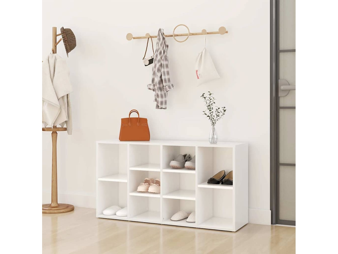 Vidaxl Sapateira 103x30x55 Cm Contraplacado Branco