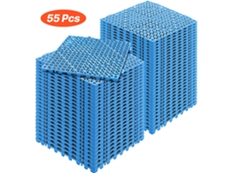 Ladrilhos De Encaixe Para Pavimento 55 Pcs Ladrilhos De Cobertura 30x30x1,5 Cm, Azul Vevor