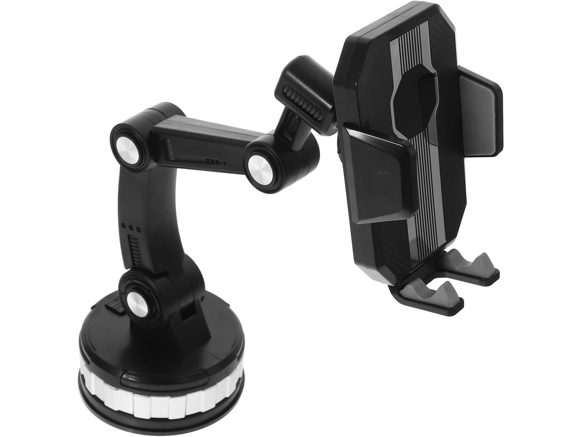 Suporte Para Celular Ajustável Em Largura, Feito De Policarbonato Com Revestimento Em Abs E Silicone.