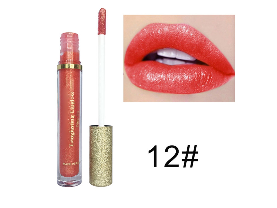 Brillo Cosmético Labial Líquido Hidratante De Larga Duración Sombra De Ojos Herramienta De Maquillaje 12