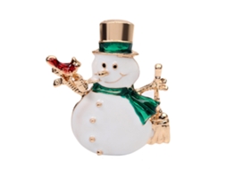 Broche Liga Boneco Neve Branco Acessório Fashion Decoração Roupa