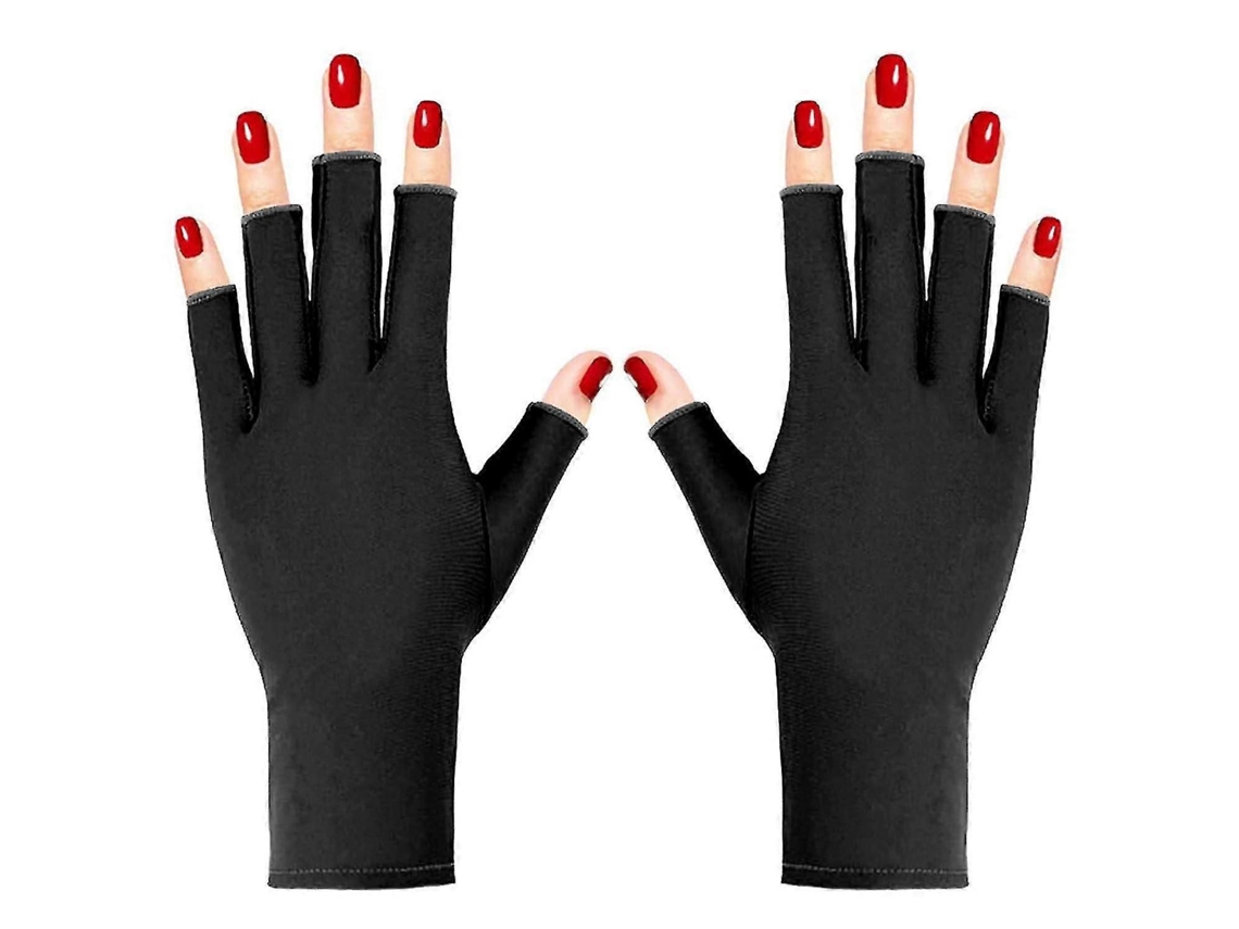 Luvas Anti Uv para Luz da Lâmpada de Unha, Sem Dedos Unhas Gel, Unha Proteger Sua P GOKOCO
