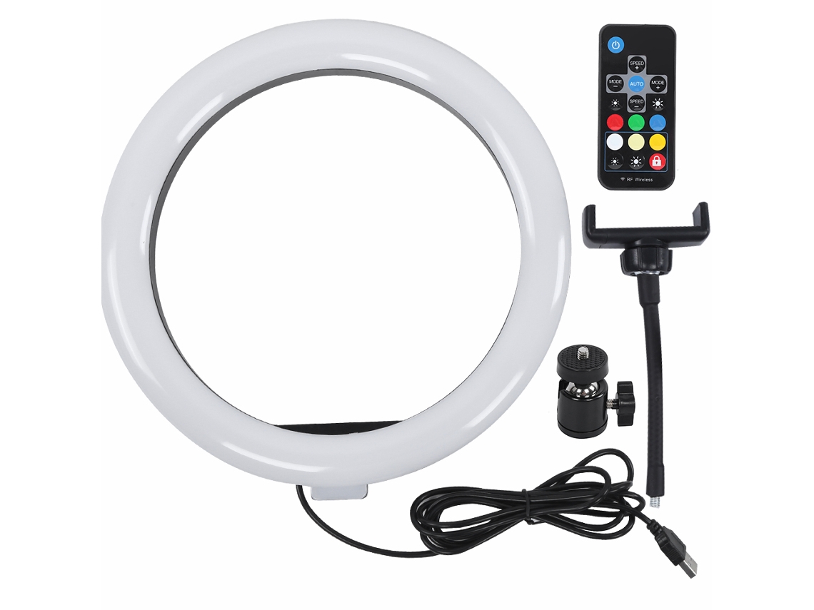 10inch Ring Light Rgb Led Dimming Video Studio Fill Light 3200‑6400k For Vlog Digital Camera LAXISCREED