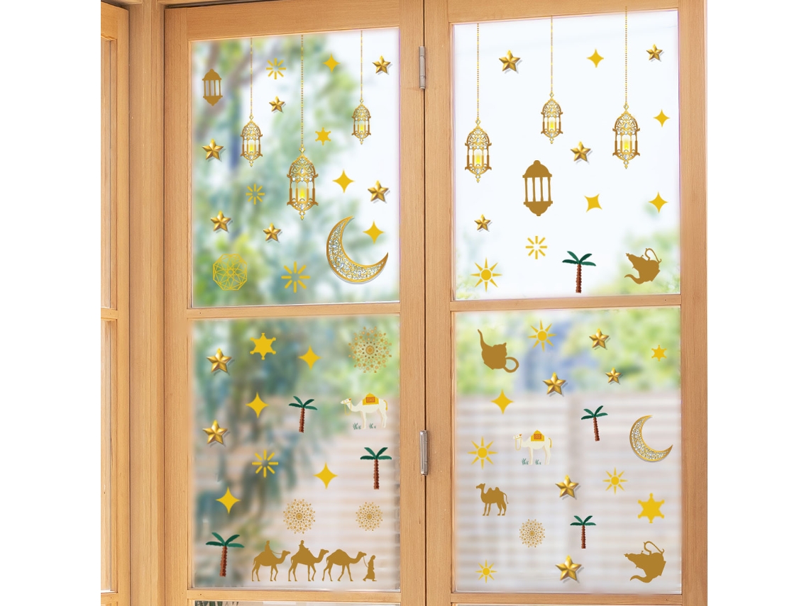 Adesivos Para Janelas, 2 Incríveis Lanternas Decorativas Em Forma De Lua Com Fixação Estática