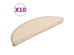 Conjunto de 10 Tapetes de Escada Creme Semicircular MAISON EXCLUSIVE (56x17x3 cm)