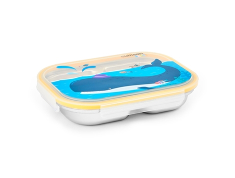 Recipiente para Alimentos CUITISAN 4 Compartimentos (750 ml - Azul - 24.5 x 18.5 x 5.5 cm - Aço Inoxidável)