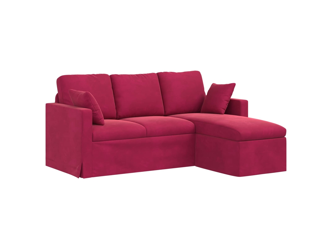 Sofá Vinho Vermelho 198x134x80 cm Veludo HARLANV1