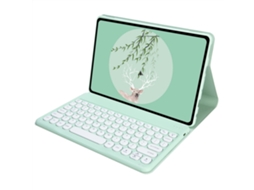 Capa Com Teclado Para Tablet Lurelia, Compatível Com Lenovo Tab 10.1 2025/zhaoyang K10c 10,1" Tb311fu, , Redonda, Verde Fresco, Teclado Bluetooth