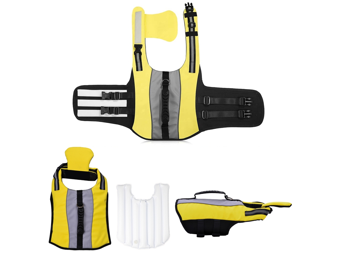Dog Life Jacket LAXISCREED com alça, faixas refletoras e ajuste de tamanho