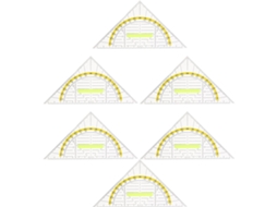 Conjunto De 6 Réguas Triangulares Multifuncionais Plástico, Leves E