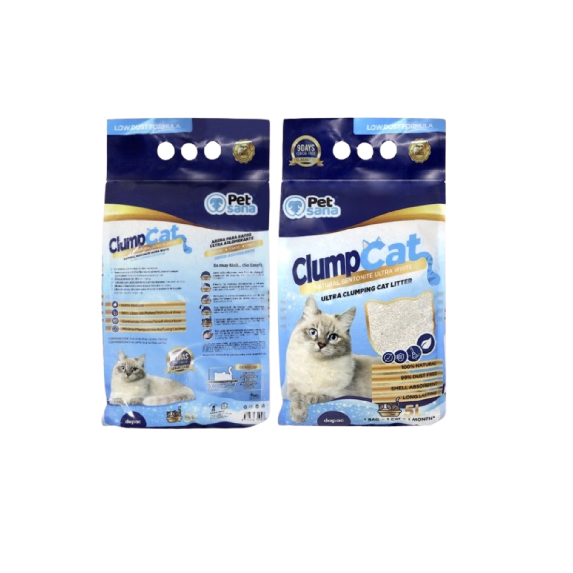 Clumpcat Areia Aglomerante Bentonita Natural Ultra Branca DAPAC