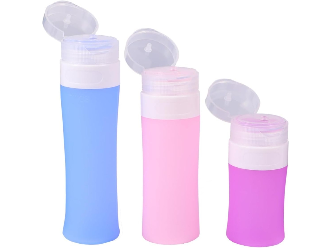 Conjunto De Garrafas De Silicone Recarregáveis, Leves E Resistentes Ao