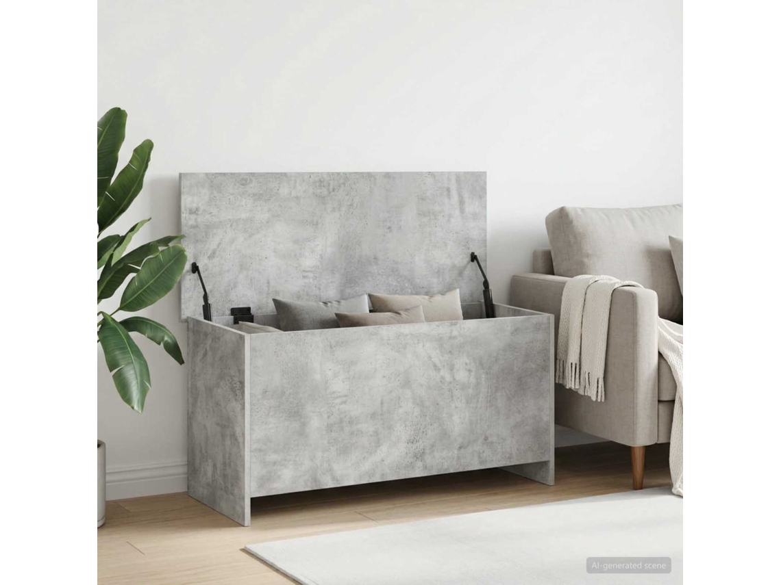 Vidaxl Baú De Armazenamento Cinzento Cimento 100 X 40 X 50 Cm
