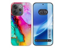 Capa Tumundosmartphone De Silicone Para Vivo V70 5g Design De Mármore 15 Estampas