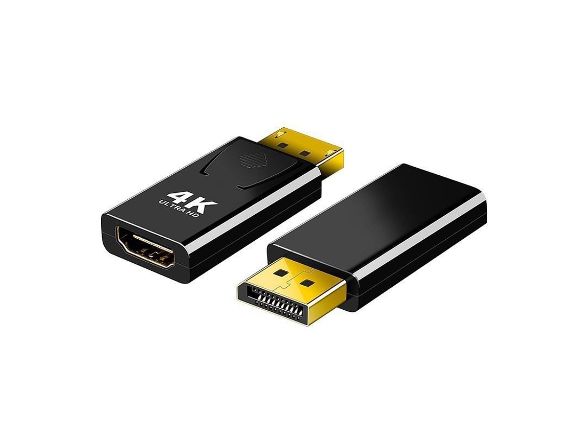 Adaptador/conversor Displayport (dp) Para Hdmi Preto (2 Unidades) – compatível Com 4k