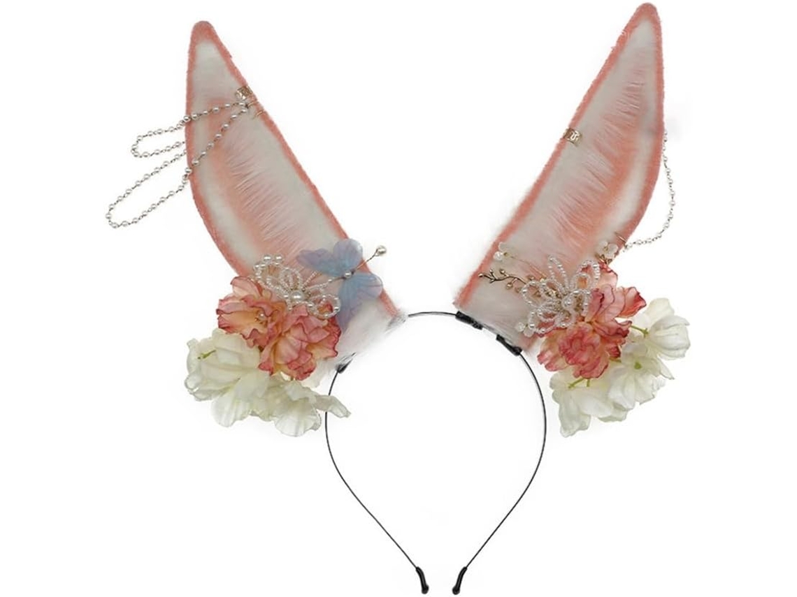 Tiara SFUSHOS de orelhas de coelho e miçangas para adolescentes
