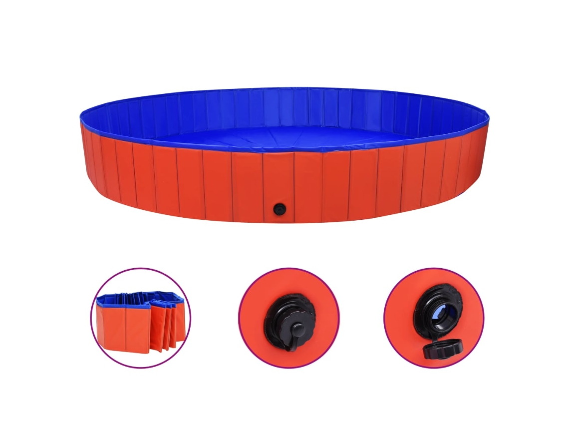 Vidaxl Piscina Dobrável 300x40 Cm Pvc Vermelho