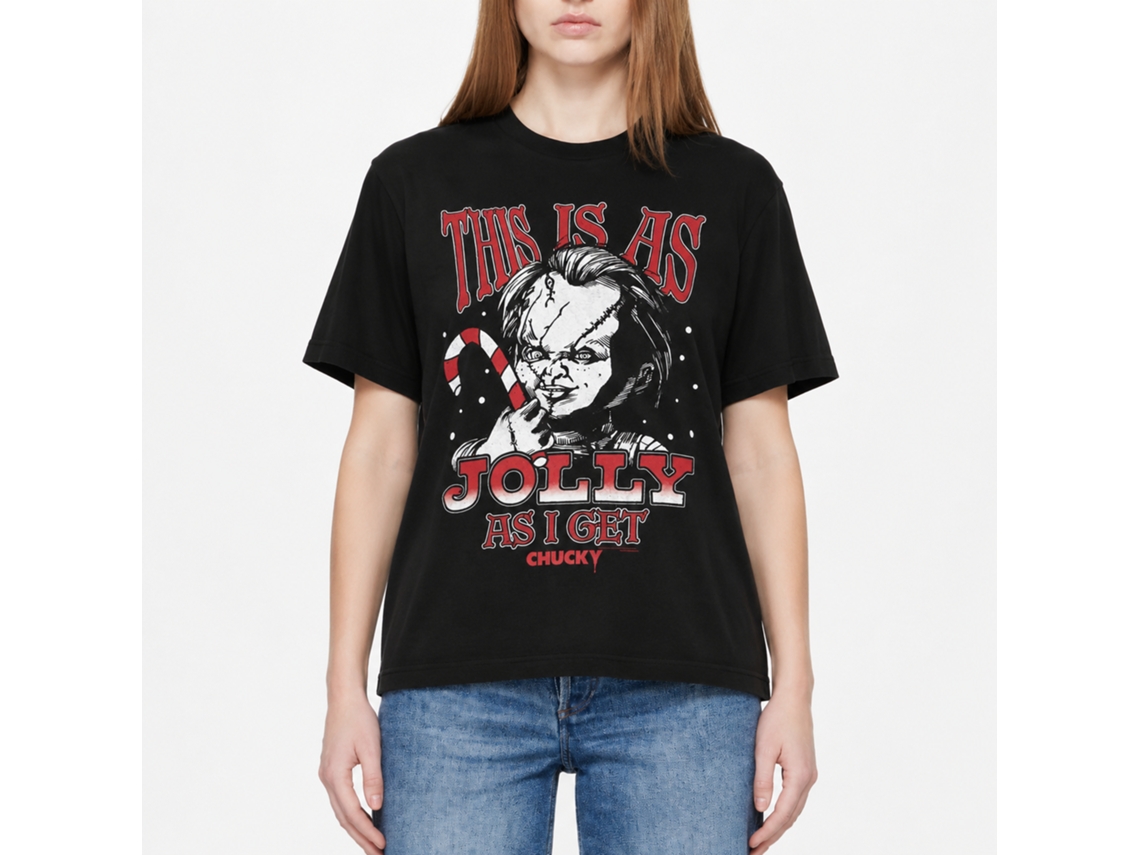 Rockinstone Chucky This Is As Jolly Black T-shirt Size:m