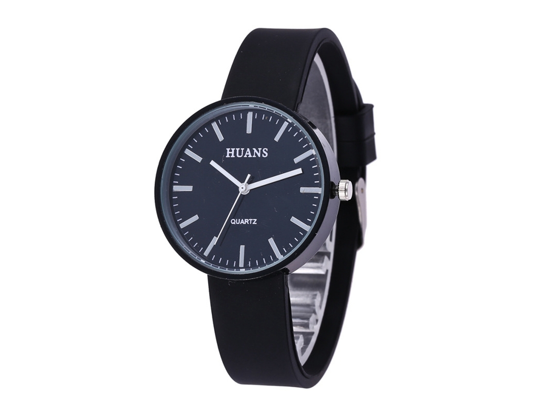 Relógio analógico simples e charmoso para meninos e meninas, pulseira de silicone, movimento de quartzo, azul.