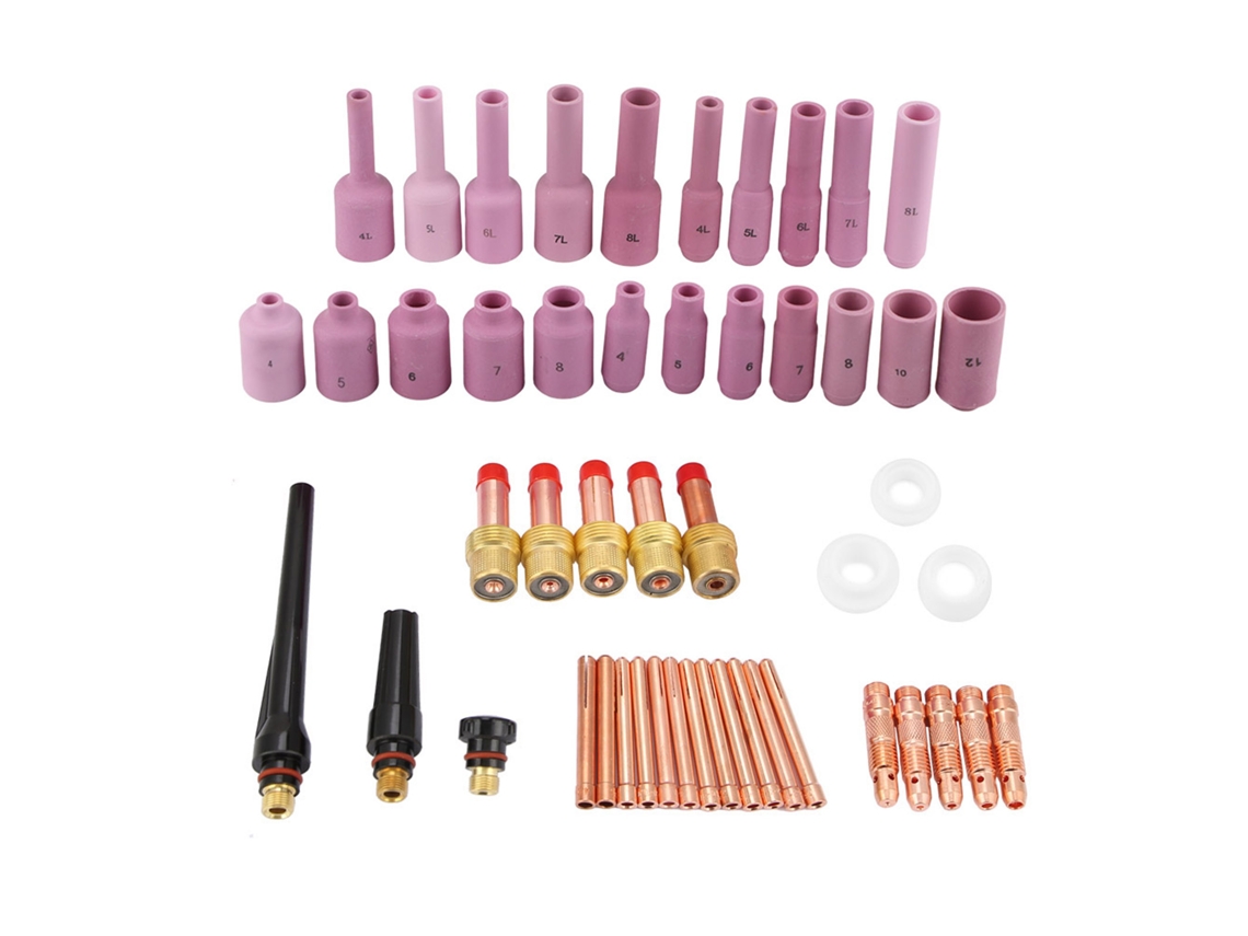 50pcs/conjunto Accesorios Consumíveis Para Soplete Tig Série Wp-17/18/26 Boquilla Gas Peças De Soplete De Soldadura