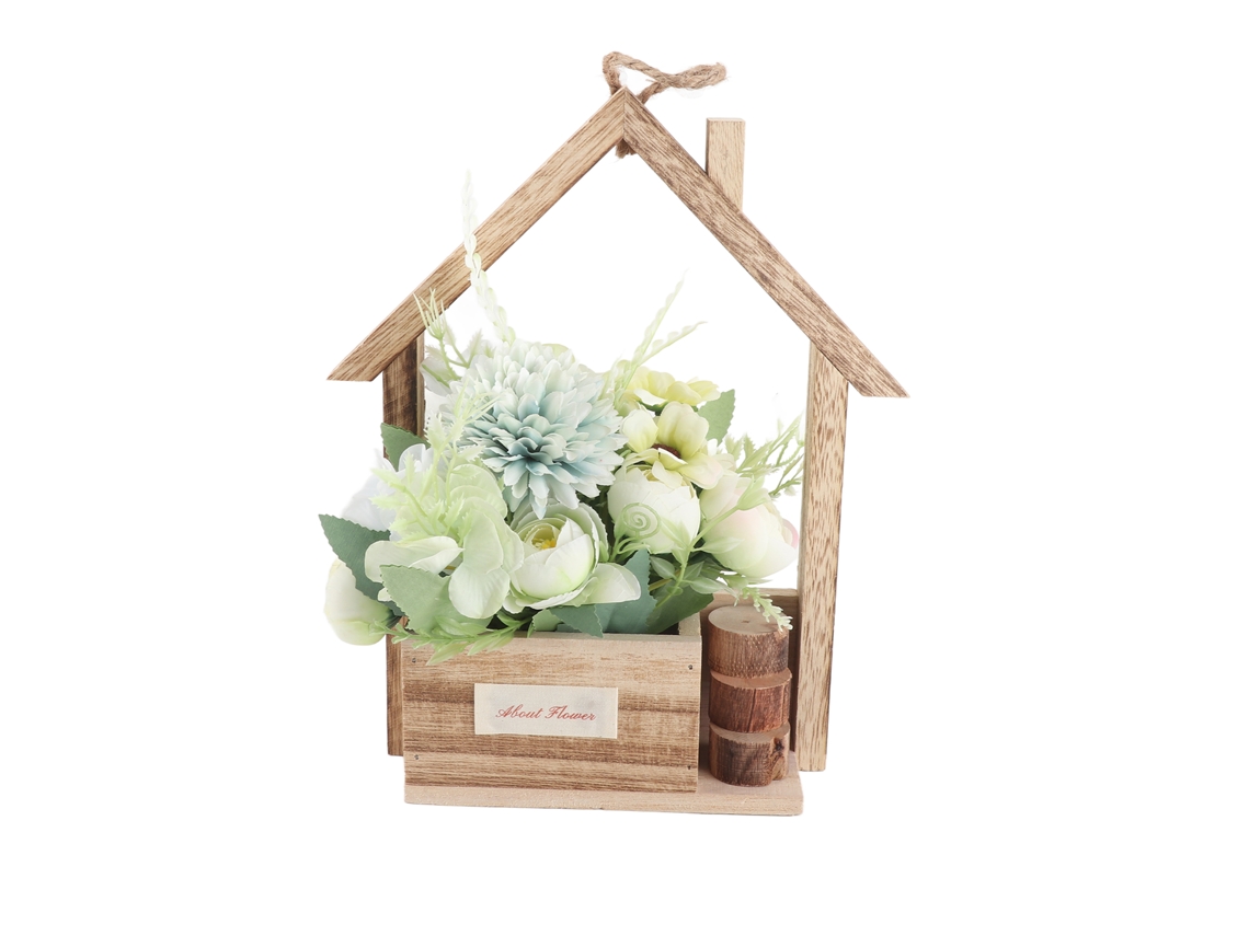 Cesto de Parede Decorativo com Flores Artificiais