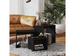 Vidaxl Mesas De Encastrar 3 Pcs Contraplacado Preto
