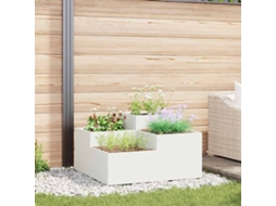 Vidaxl Vaso De Jardim Branco 100 X 100 X 48 Cm Aço