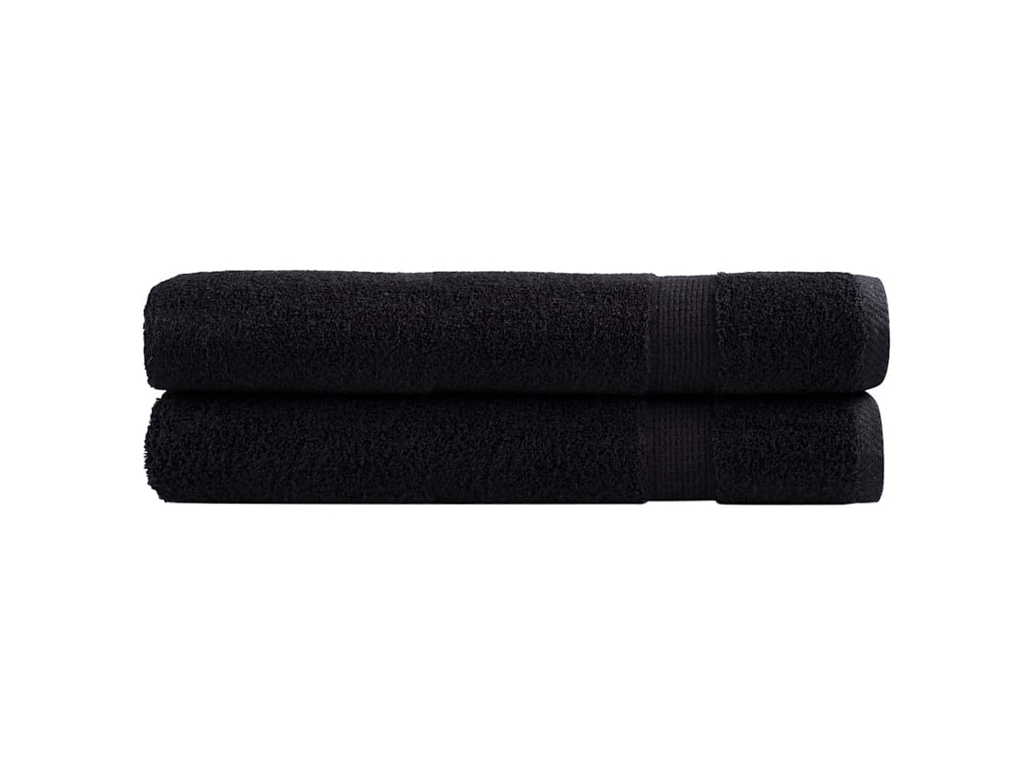Vidaxl Toalhas Premium Solund 2 Pcs 100x200 Cm 600 Gsm Preto