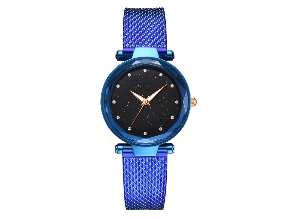 Relógio de pulso feminino, silicone, casual, simples, mostrador redondo, quartzo, azul