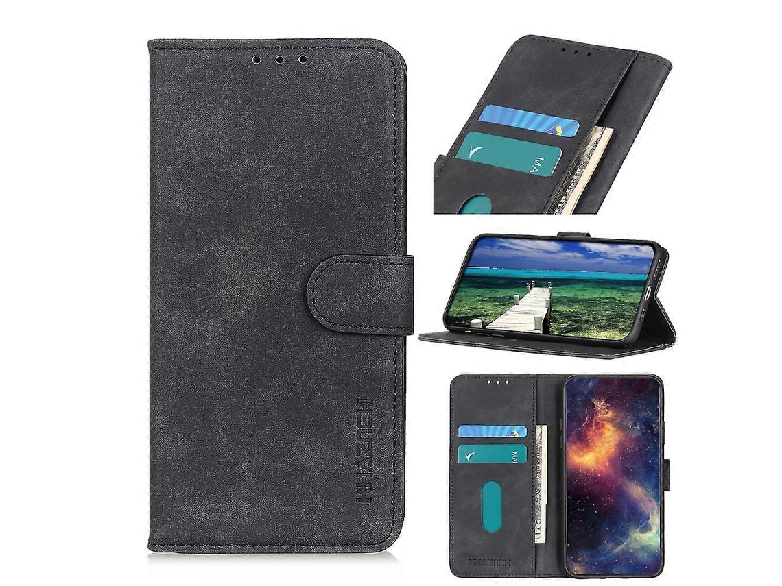 Capa De Celular Flip Em Couro Com Textura Retrô Khazneh Para Honor Magic4 Pro.