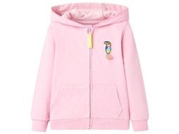 Sweatshirt Para Criança Com Capuz E Fecho Rosa-brilhante 104
