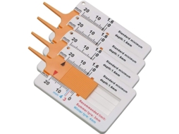 Yuru 4 Medidores de Profundidade de Estepe, Intervalo de Medição 0 20mm, Ajustável, Material Abs, Design Ergonômico, Laranja, 45x43mm