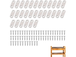 Conjunto De 30 Suportes Metálicos Planos – Placas Reparo Retas Aço Inoxidável 36mm X 16mm Com 60 Parafusos Suporte Plano