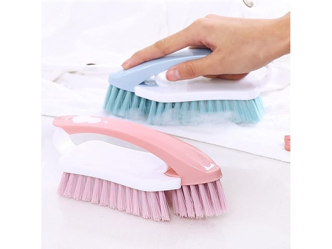 Conjunto de 3 Escovas Limpeza com Cabo, Multifuncionais, em Nylon, para Lavar Roupas BRILVIBERA (cor Aleatória)