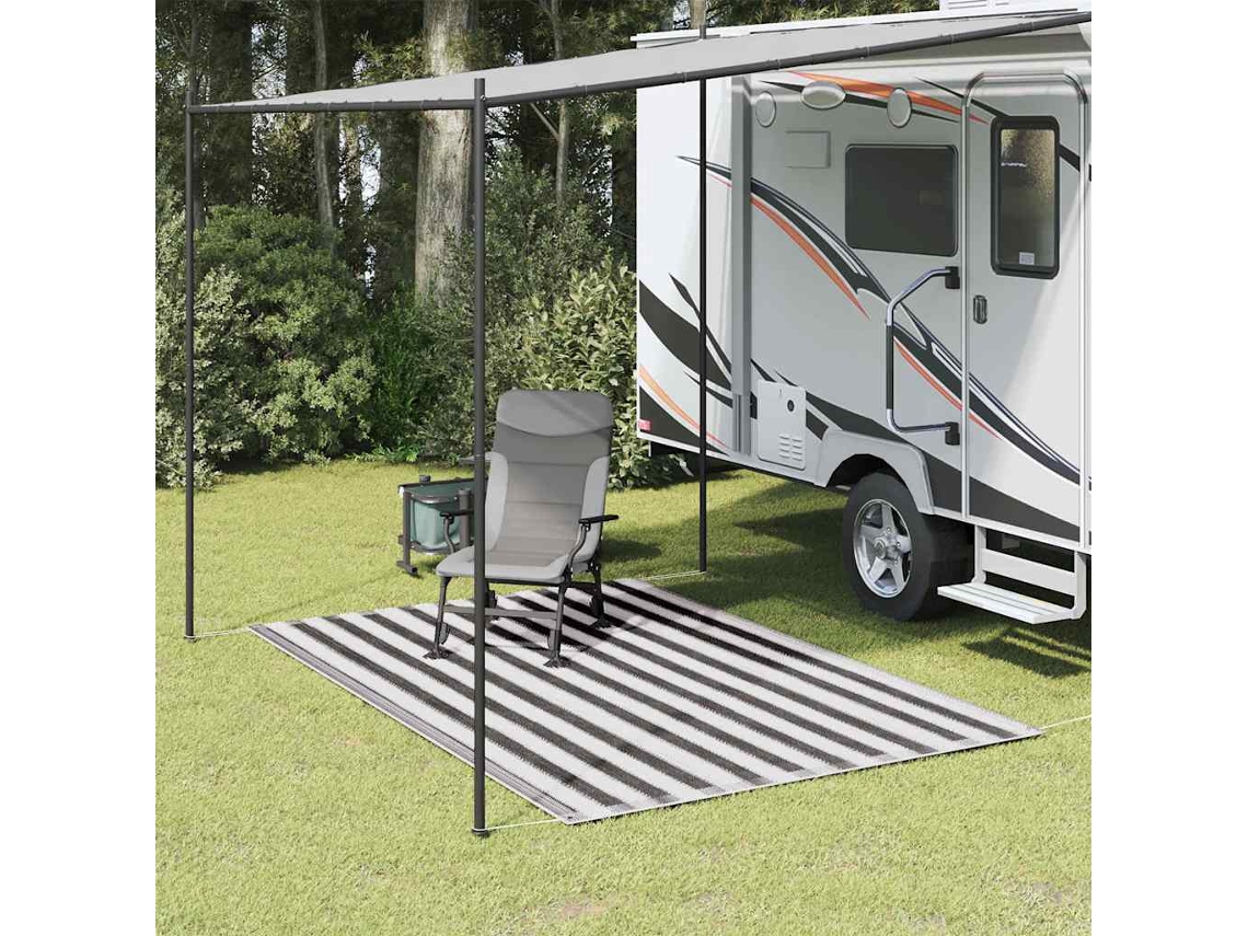 Vidaxl Tapete De Campismo Para Tenda 200x300 Cm Antracite E Branco