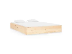 vidaXL Estrutura de cama casal 135x190 cm madeira maciça