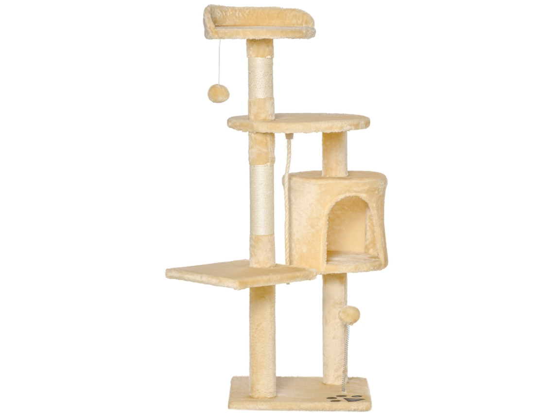Árvore de gato com arranhadores e plataformas 40x40x114cm bege S/MARCA