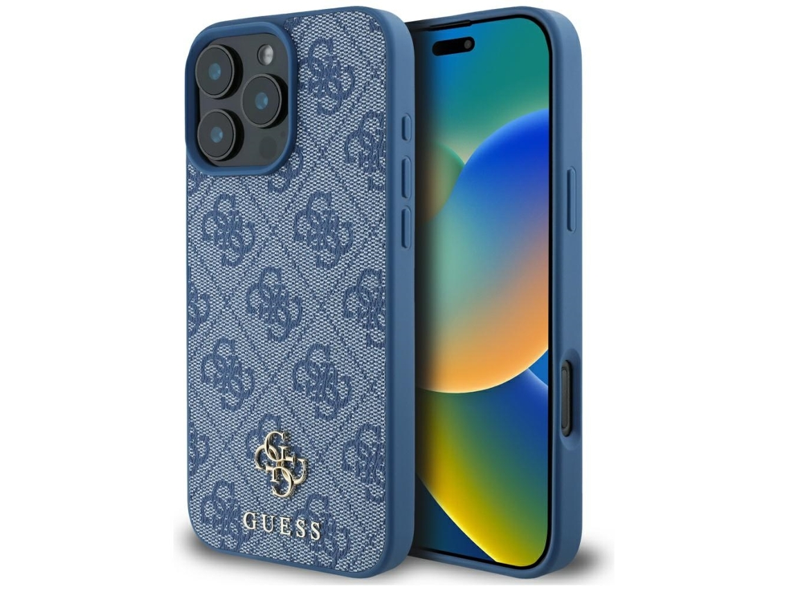 Guess Case Hc Pu 4g Pequena 4g E Clássica Para Iphone 16 Pro Max Para Magsafe