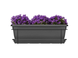 Kit plantador com suporte metálico e bandeja - GARDEN ID Relax - Anth. 50 cm - Reciclado e 100 reciclável - Volume para plantas
