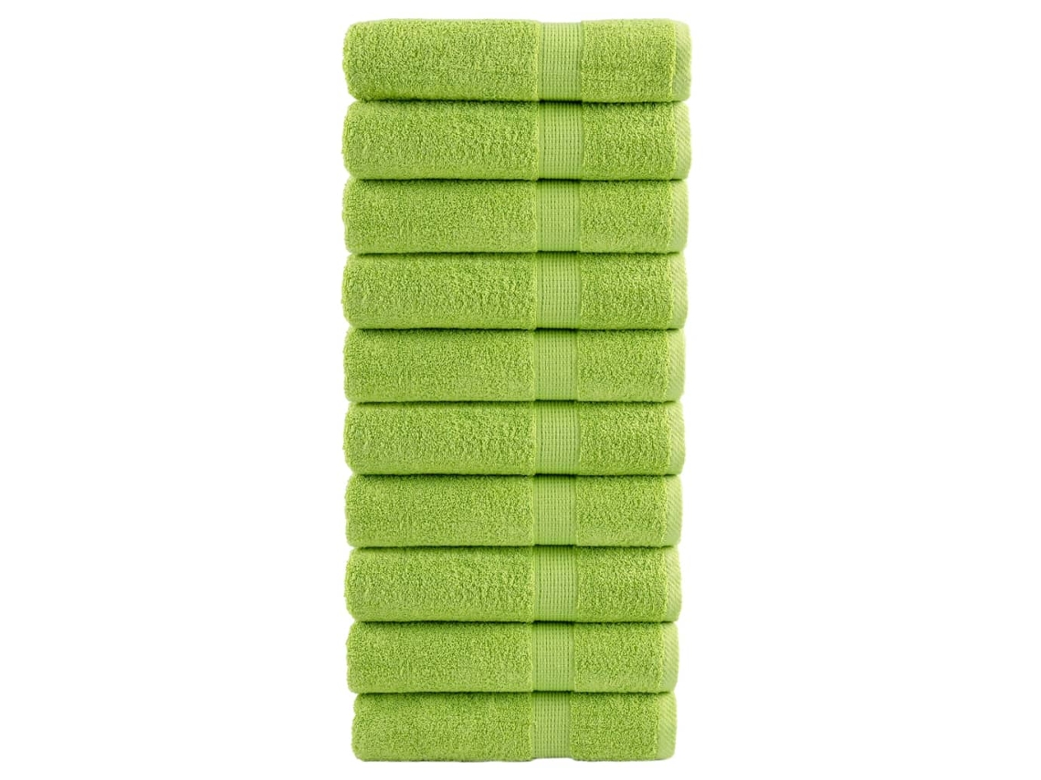 Vidaxl Toalhas Banho Premium Solund 10pcs 70x140cm 600 Gsm Verde Maça
