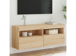 Vidaxl Móvel de Parede P/ Tv C/ Luzes Led 100x30x40 Cm Carvalho Sonoma