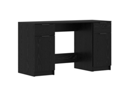 Mesa Carvalho Preto 133x50x75 cm Madeira Processada MAISON EXCLUSIVE