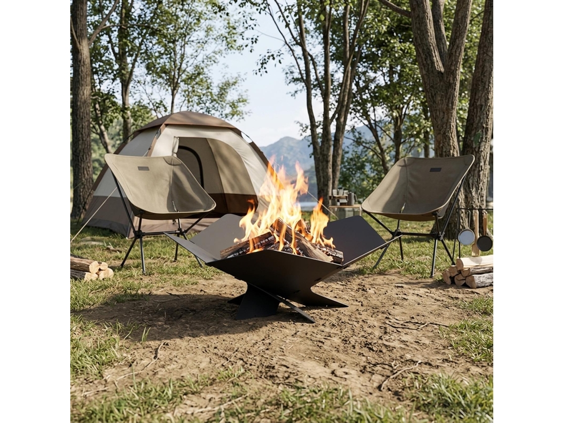 Vidaxl Fire Pit Preto 53 X 53 X 18,5 Cm Aço
