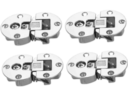 Conjunto De 4 Dobradiças Ajustáveis E Ocultas Para Armários,