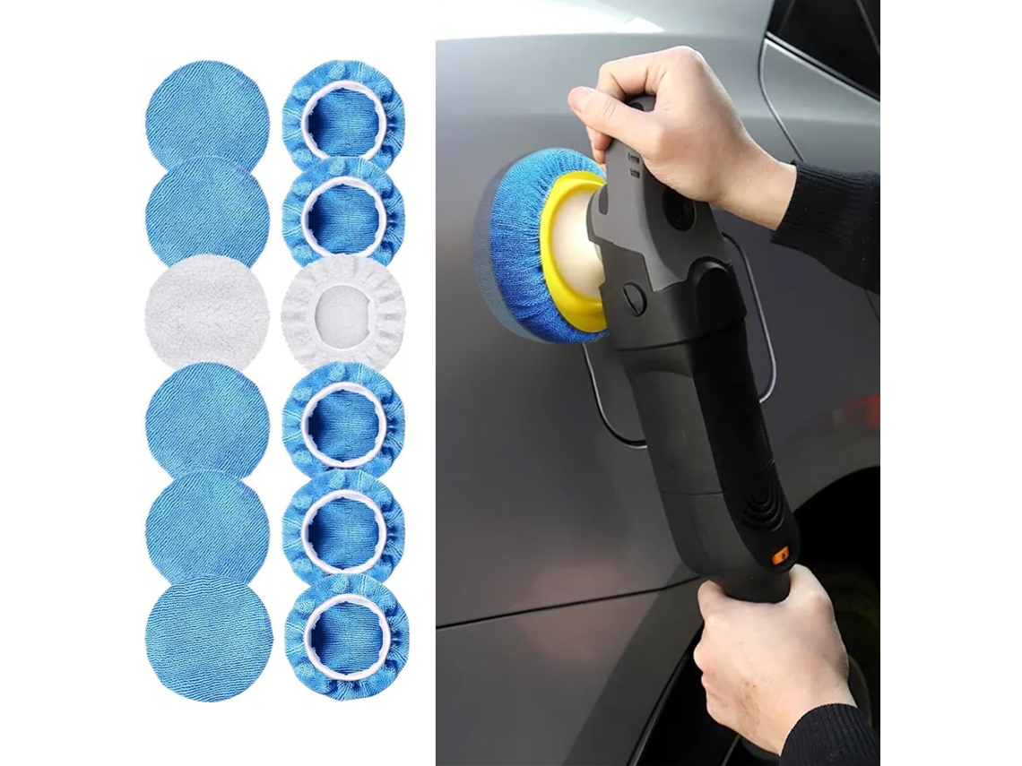 Kit Com 12 Boinas De Polimento Para Carros, Microfibra 12,7 A 15,2 Cm